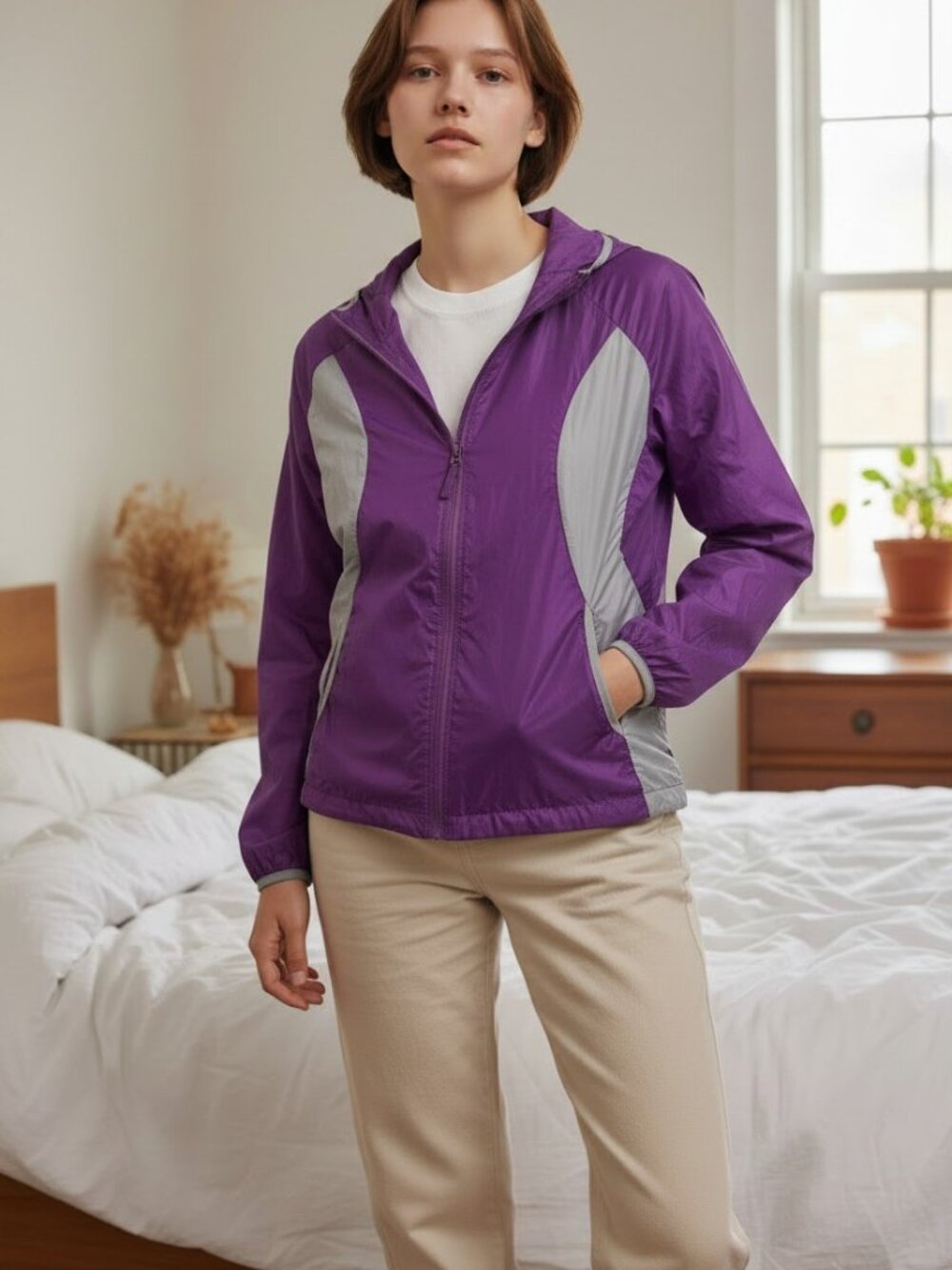 Eddie Bauer Sport, lightweight packable nylon jacket, womens m